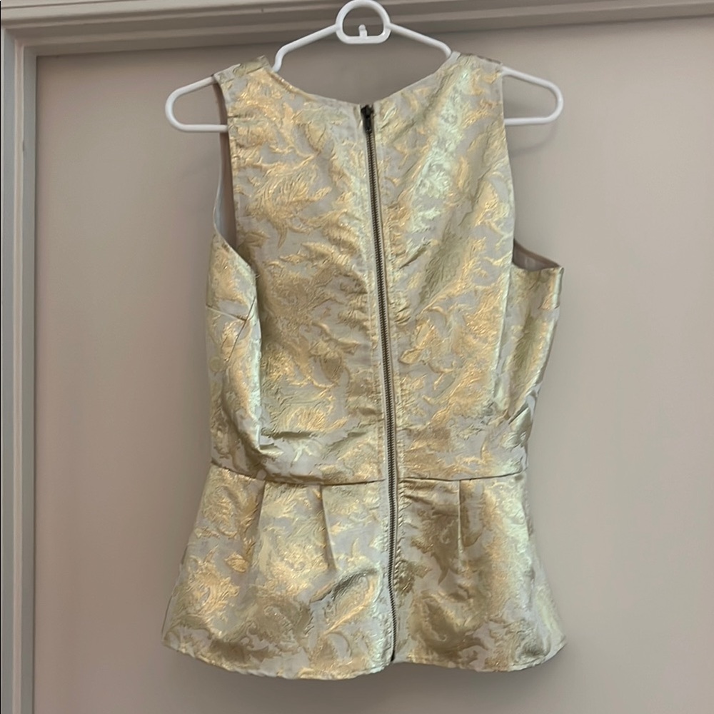 Pim + Larkin Size Medium Gold Peplum Top - Picture 7 of 17